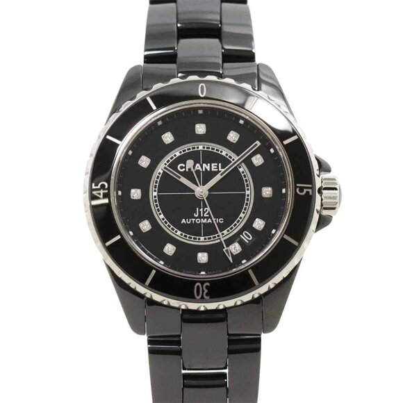 CHANEL J12 H5702 38mm 12P Diamond Automatic Black Dial Mens Watch 90256247 - Picture 1 of 7
